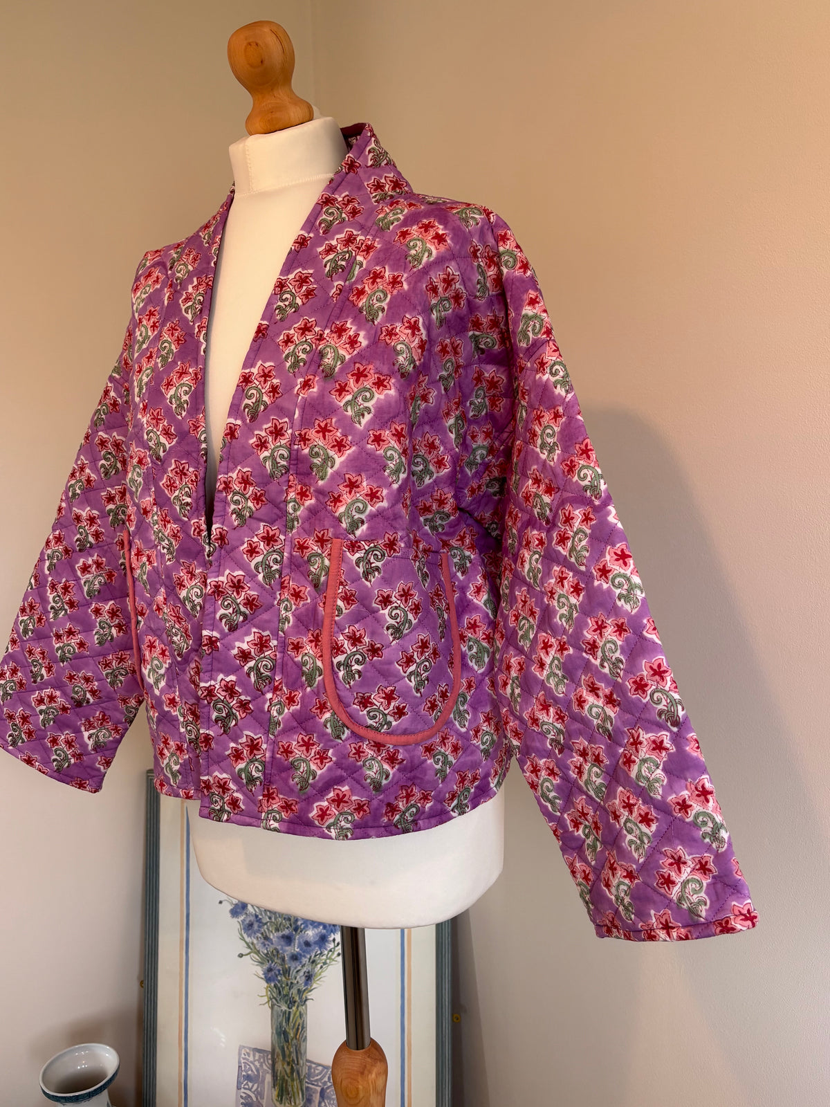 Meadow Reversible Cotton Quilted Jacket in Lavender