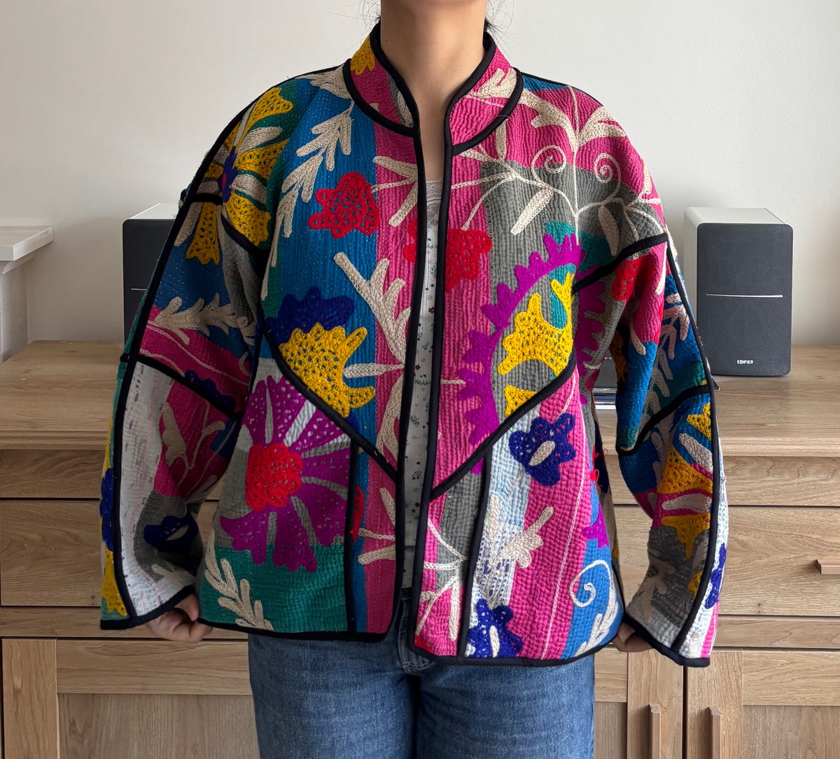 The Moonlit Kantha Jacket One of a Kind