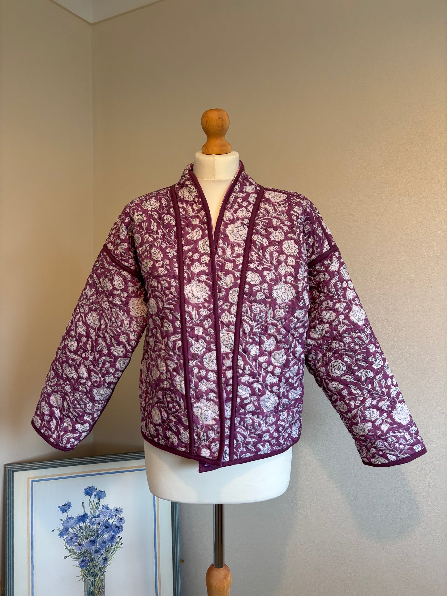 Meadow Reversible Cotton Quilted Jacket in Lavender